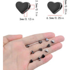 100pcs Cute Heart Shape Spacer Beads Alloy Heart Loose Charm Beads Handmade Accessories for DIY Necklace Earrings Jewelry Making Valentine's Day Gift, Gun Black