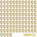 100pcs 10 mm Rhinestone European Beads Crystal Rondelle Spacer Beads Brass Large Hole Loose Charm Beads for DIY Snake Chain Bracelets Necklaces Jewelry Making Accessories, Golden, Hole: 4.6 mm