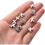 50pcs Antique Silver Cross Spacer Beads Tibetan Alloy Crucifix Cross Charm Beads for DIY Jewelry Bracelet Making,9.6mm×8.4mm