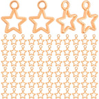 200pcs KC Golden Pentagram Star Charm Pendants Tibetan Alloy Mini Star Shape Celestial Dangle Charms for DIY Bracelet Necklace Jewelry Making Craft Supplies