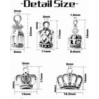 100g Antique Silver Crown Bead Charms Crown Charm Pendant Connector for DIY Jewelry Craft Making Accessories,5 Styles