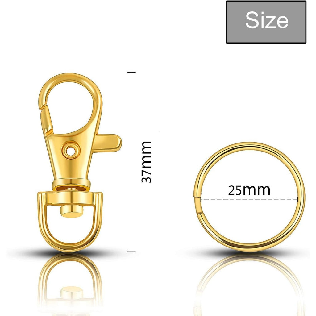 50 PCS Swivel Lanyard Snap Hooks Strong Key Chain Rings and Lobster Clasps Trigger Clips for DIY Bags, Jewelry and Craft Making
