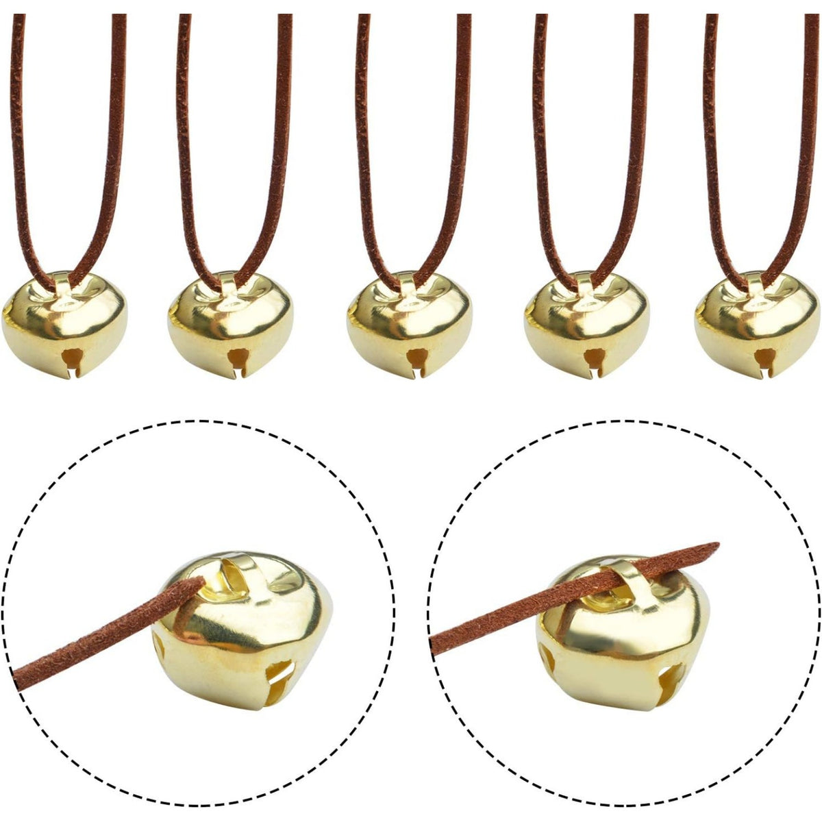 50pcs Jingle Bells, 1 Inch Craft Bells Bulk DIY Bells for Christmas Festival Decoration Home Decoration,Gold