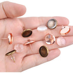 Earring Cabochon Settings,40pcs Stud Earring Cabochon Post Cup Blank Earring Bezel with 40pcs Glass Dome Cabochons and 40pcs Clear Earring Backs for Jewellery Making