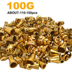 100 Gram (About 110-150pcs) Antique Gold Cone Bead Caps Flower End Caps Tassel End Cap for Jewelry Making Crafts DIY