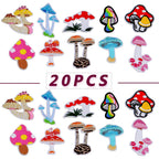 20 Pieces Mushroom Embroidered Patches Iron-on Mixed Styles Mushroom Applique Sewing Embroidery Patches for Clothes Dress Hat Pants Shoes Curtain Backpack Bags Decoration