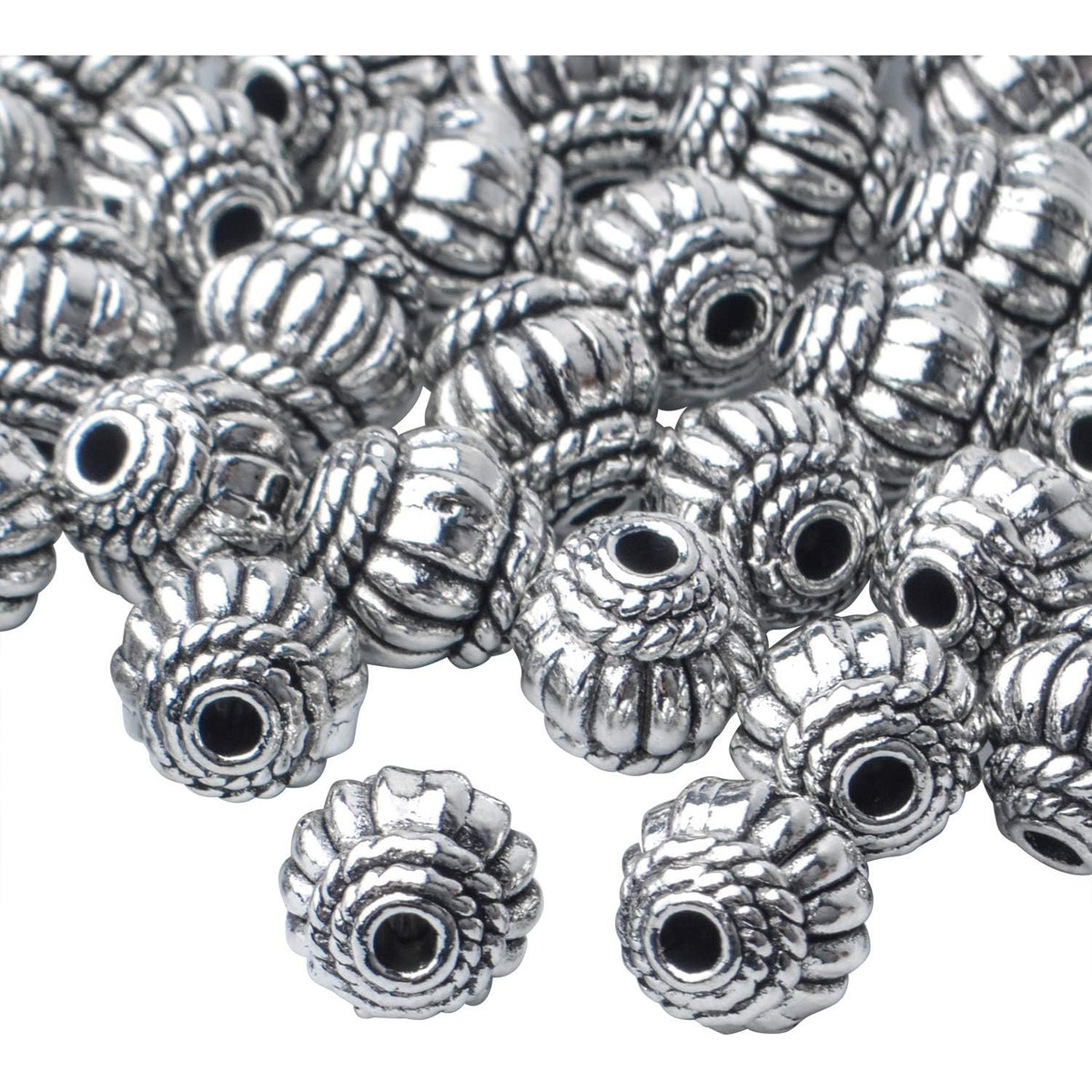 50pcs 8mm Tibetan Spacer Beads Loose Spacer Bead European Style Spacers Beads Bicone Jewelry Beads for Bracelet Necklace Jewelry Making Supplies