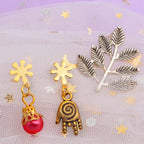 20pcs Stainless Steel Snowflake Earring Posts with Loops Hypoallergenic Stud Earrings with 20pcs Clear Earring Safety Backs for DIY Jewelry Making Findings, 2 Colors