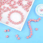 120pcs American Football Beads Acrylic Football Sport Spacer Beads with A Roll of Elastic Crystal Rope Craf Supplies for DIY Necklace Bracelet Keychain Jewelry Making