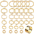 1200pcs Golden Split Jump Rings Double Closed Jump Rings Jewelry Split Rings with a Craft Jump Loop Opener for DIY Art Crafts Handmade Decoration, 4mm/5mm/6mm/7mm/8mm/10mm