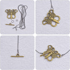 20 Sets Butterfly Bracelet Toggle Clasps T-Bar End Tibetan Closure Filled Fastener Hook Toggle Connectors for DIY Necklace Jewelry Craft Making, 2 Colors