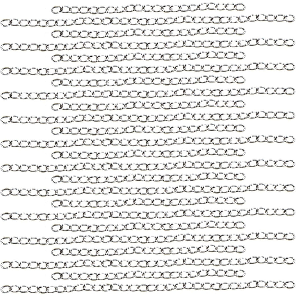 100 Pieces 304 Stainless Steel Necklace Extenders Bracelet Anklet Chain Extensions for DIY Jewelry Making Valentine's Day Birthday Gifts, 5 cm / 7 cm