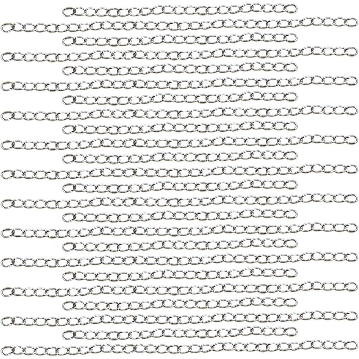 100 Pieces 304 Stainless Steel Necklace Extenders Bracelet Anklet Chain Extensions for DIY Jewelry Making Valentine's Day Birthday Gifts, 5 cm / 7 cm