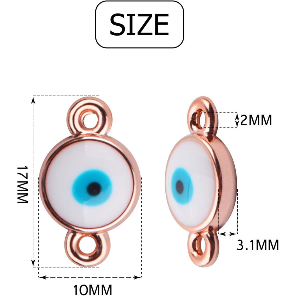 50pcs Evil Eye Connectors Pendants Bracelet Connector Bead Charms for Bracelet Necklace Crafts DIY