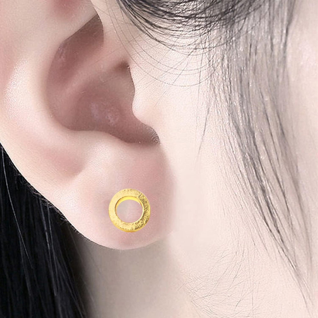 Stainless Steel Earring Studs Set,18 Pairs Gold Plated Earring Pin Studs Geometry Round Ball Cone Earring Post Studs with Clear Bullet Earring Backs for Women Men Ear Studs
