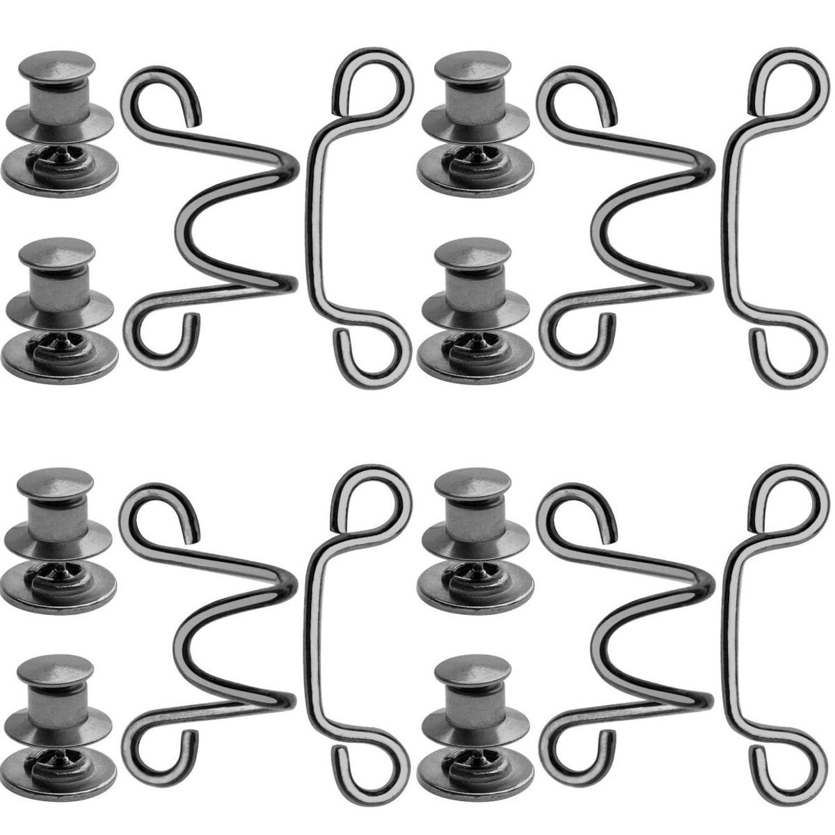 Adjustable Waist Buckles Set, 4 Sets Adjustable Waist Buckle Extender Jeans Buttons Extender Nail-Free Waist Extender Button Fit Instant Button, Golden, Silver, Gun Black, Bronze