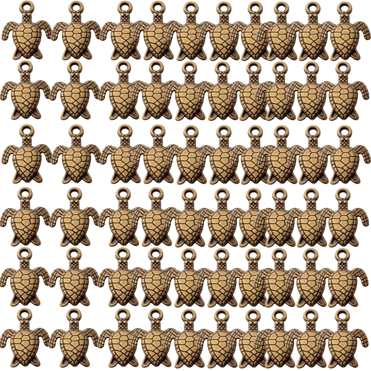 60pcs Sea Turtle Charms Alloy Tortoise Charm Pendant for DIY Necklace Bracelet Jewelry Crafts Making Accessories,5 Colors