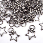 40pcs Star Shape Keychain Clips Metal Zinc Alloy Swivel Lobster Claw Clasp Trigger Spring Buckles Snap Hooks for DIY Keyrings Bags Handbags Lanyards Accessories, Gun Black