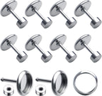 Stud Earring Bezels,10pcs 6mm Stainless Steel Hypoallergenic Cabochon Bezel Trays Gemstone Earring Posts Blanks Settings