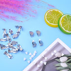 20pcs Round Flat Back Tray Earring Clips Stainless Steel Non-Pierced Earrings Converter Components with 20pcs Silicone Earring Findings Pad Base for DIY Jewelry Making