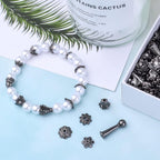 100 Gram Gun Black Flower Bead Caps Tibetan Alloy Mixed Styles Spacer Beads Caps End Caps Craft Supplies for DIY Earrings Bracelet Necklace Jewelry Making Accessories