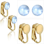 20pcs Clip-on Earring Converters Brass Round Flat Back Tray Earring Clips Components with Silicon Earring Pads for DIY Earrings Design Jewelry Making Findings, Gold and Silver