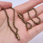 150pcs 100mm Long Bead Connector Clasp 2.4 mm Diameter Ball Bead Chains Keychain Tag Key Rings