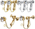 12pcs Clip on Earrings Converters Non-Pierced Crystal Earring Clips with Adjustable Screw for Jewelry Making,Gold and Silver