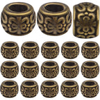 100pcs Antique Bronze Rondelle Spacer Beads - European Large Hole Vintage Tube Loose Spacer Beads for DIY Bracelet Jewelry Making, 8 x 5.5 mm, Hole: 4.3 mm