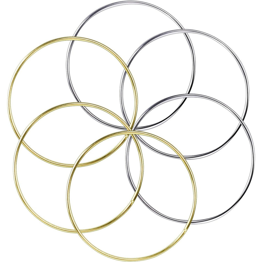 6pcs 4 Inch Metal Hoops Metal Rings for Dream Catcher and Crafts(Gold and Silver)