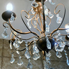 12 Pieces Clear Glass Crystal Chandelier Prisms Maple Leaf Hanging Crystals Pendant Parts Replacements with Hooks for Window Chandelier Wedding Christmas Tree Decoration