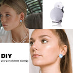 20pcs Round Flat Back Tray Earring Clips Stainless Steel Non-Pierced Earrings Converter Components with 20pcs Silicone Earring Findings Pad Base for DIY Jewelry Making