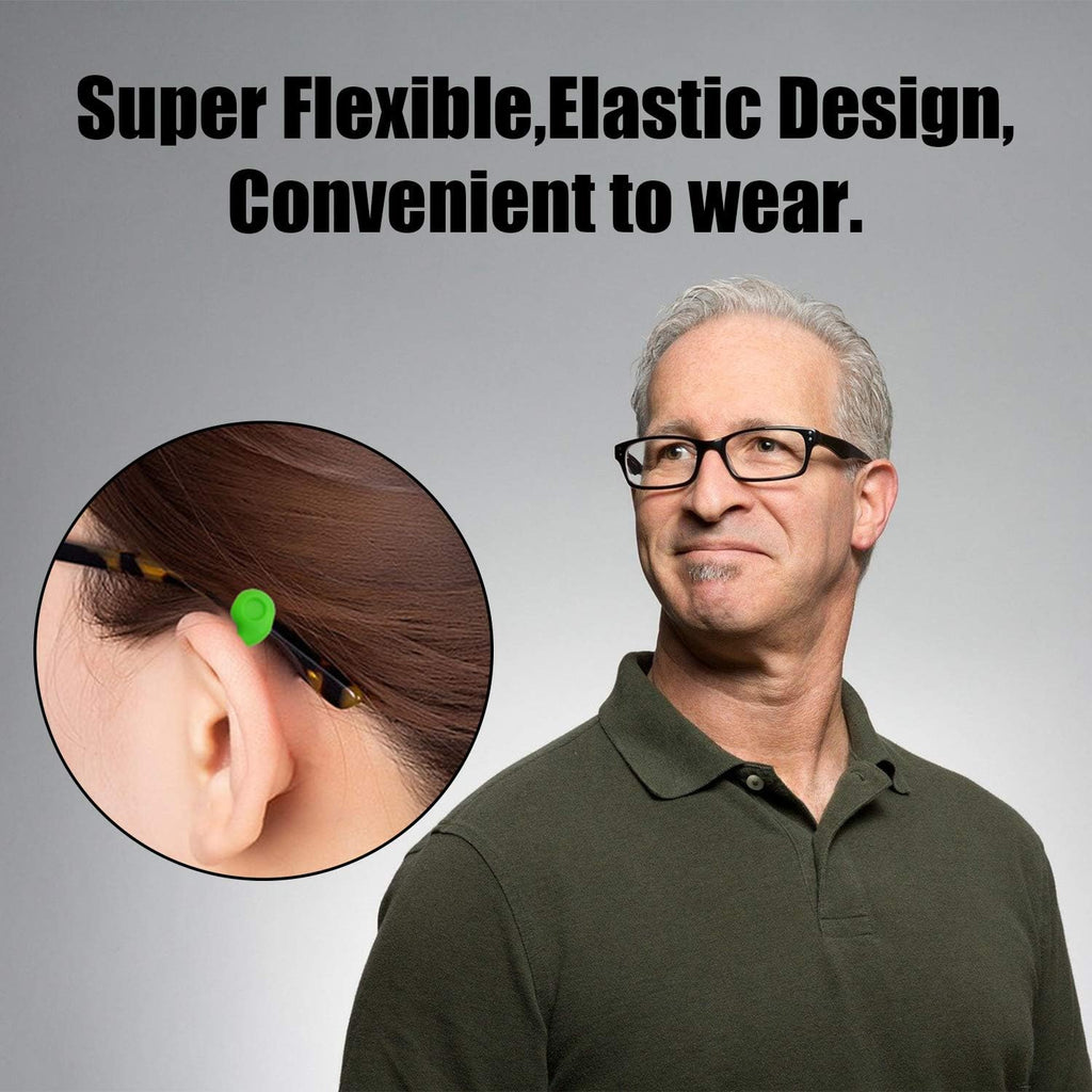 12 Pairs Silicone Eyeglasses Retainers Eyeglasses Ear Hook Anti-slip Eyeglasses Holder Glasses Ear Hook Grip for Kids Adults Eyeglasses