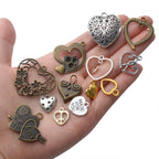 100g Heart Shape Charm Alloy European Style Heart Love Charms Jewelry Charms Pendant for DIY Necklace Bracelet Jewelry Crafts Making Supplies