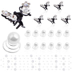 6pcs Butterfly Rhinestone Claw Hairpin Clips, 20pcs Pearl Spiral Bridal Hair Clips, 1pcs Wedding Braided White Handmade Beaded Headpiece Hair Accessories for Women Prom Party