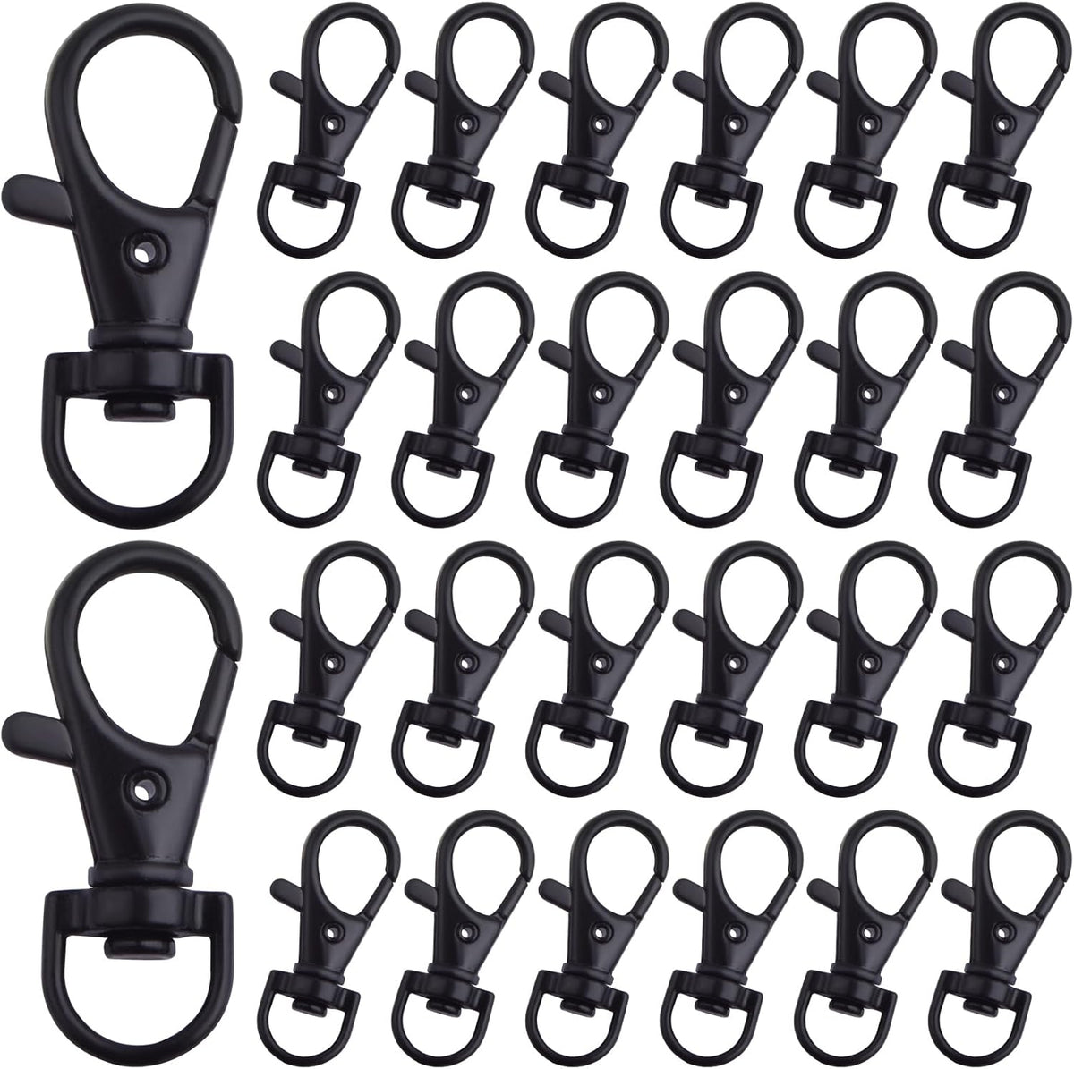 50pcs Alloy Swivel Lanyard Lobster Claw Clasps 360 Degree Swivel Trigger Snap Hooks Keychain Clips for Lanyards Handbag Bag Belting Connector Handmade Sewing Project, Black
