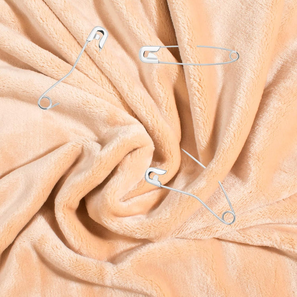 120pcs Silver Curved Safety Pins Metal Straight Safety Pins Rust-Resistant Quilting Basting Pins Bulk for Clothes Sewing Handicrafts Home Office Uses, 2 Styles