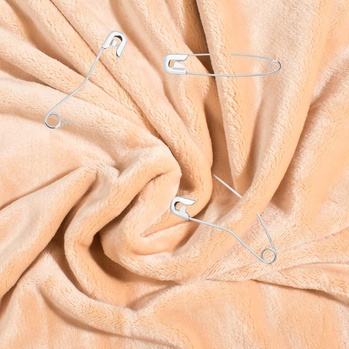 120pcs Silver Curved Safety Pins Metal Straight Safety Pins Rust-Resistant Quilting Basting Pins Bulk for Clothes Sewing Handicrafts Home Office Uses, 2 Styles