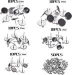 Earring Posts with Loop,50pcs Stainless Steel Bezel Earring Studs Earring Posts Cabochon Settings with Loops and 50pcs Earring Backs,6/8/10/12/14mm