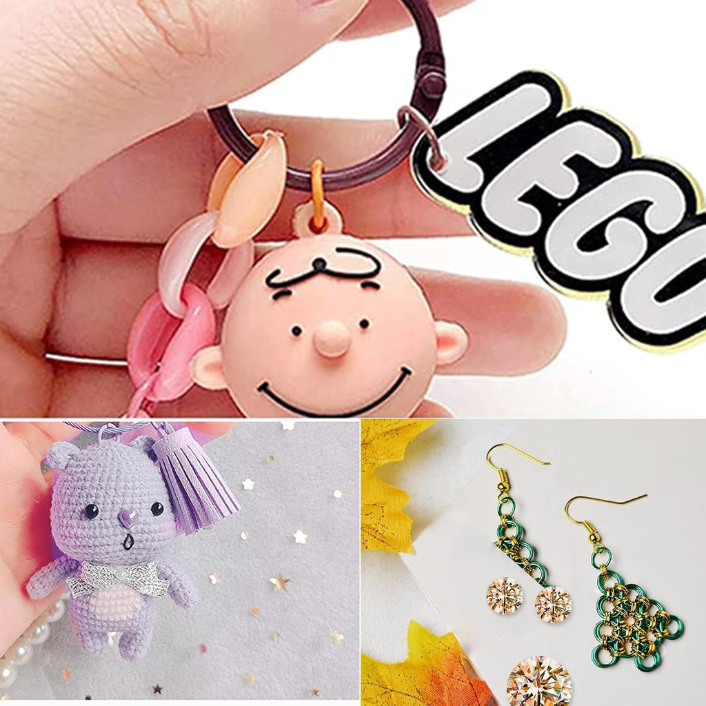 300pcs 10 Colors 8mm Open Jump Rings Metal Single Jump Ring Links Wire Ring Connectors with a Plastic Box for DIY Choker Necklaces Bracelet Jewelry Making