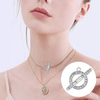 10 Sets Round Metal Toggle Clasps Bracelet Closure Fastener Buckle OT End Clasps T-Bar Connectors and Ring Clasps with Rhinestone for DIY Craft Necklace Jewelry Making, 2 Colors