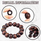 50pcs 20mm Black Coffee Wood Beads Large Hole Round Beads Natural Wooden Loose Spacer Beads for DIY Crafts Jewelry Making Garlands Home Decor, Hole: 10 mm