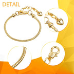 6pcs Snake Bone Chains Metal Snake Chain Spool Short Layered Necklaces with 30pcs Large Hole Spacer Beads Bails Bead Connectors for DIY Bracelet Jewelry Making, 3 Colors