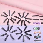 100pcs Alligator Hair Clips Black Flat Single Prong Hairpins Metal Crocodile Clip Barrettes Bows Making Accessories for Hair Care Styling Sectioning Craft Projects, 4cm