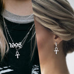 100pcs Antique Silver Double Sided Cross Charms Tibetan Alloy Religious Crucifix Crosses Pendants for DIY Crafts Necklace Bracelet Jewelry Making Sunday School Party Favors