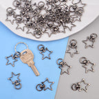 40pcs Star Shape Keychain Clips Metal Zinc Alloy Swivel Lobster Claw Clasp Trigger Spring Buckles Snap Hooks for DIY Keyrings Bags Handbags Lanyards Accessories, Gun Black