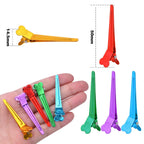 60pcs Mixed Colors Single Prong Hair Clips Metal Duck Bill Hairclips Alligator Curl Clips Styling Sectioning Hairpins for Women Makeup Hair Cutting Hairdressing Salon Tools