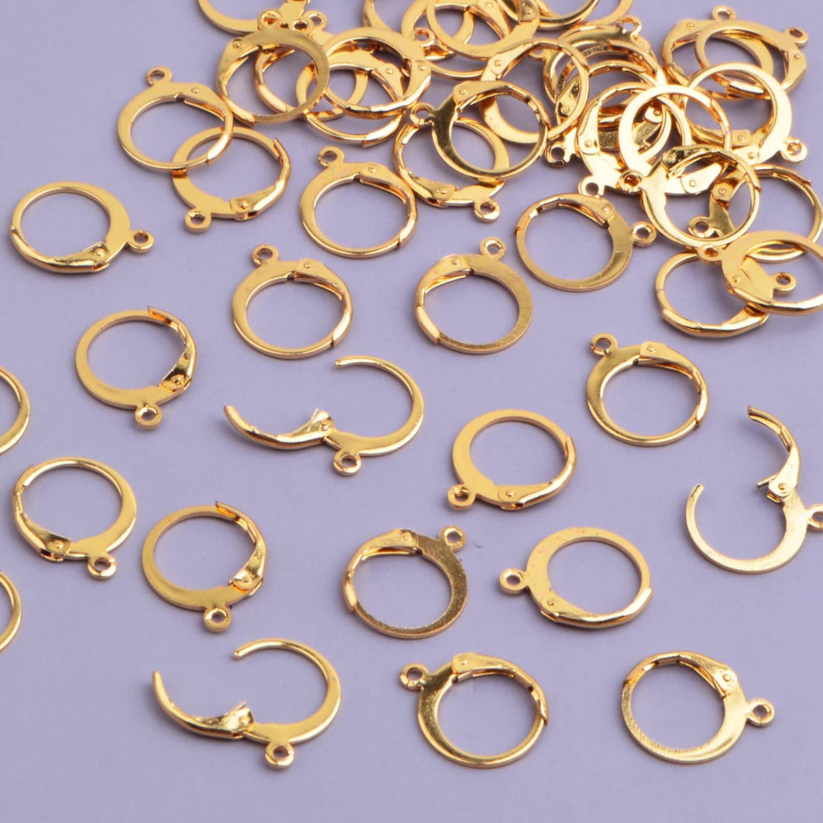 50 Pieces 316 Stainless Steel Leverback Earring Hooks Round French Lever Back Earwires Hooks with Loop for DIY Dangle Earrings Making Findings, Golden