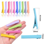 50pcs 10 Colors Alligator Hair Clips Metal Duck Bill Hairclips Single Prong Non-slip Hair Barrette Sectioning Hairpins for Women Salon Styling DIY Accessories