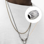 100pcs Antique Silver Oval Spacer Beads Alloy European Large Hole Loose Beads with A Plastic Box for DIY Bracelet Jewelry Making Handmade Decor, Hole: 4.3 mm